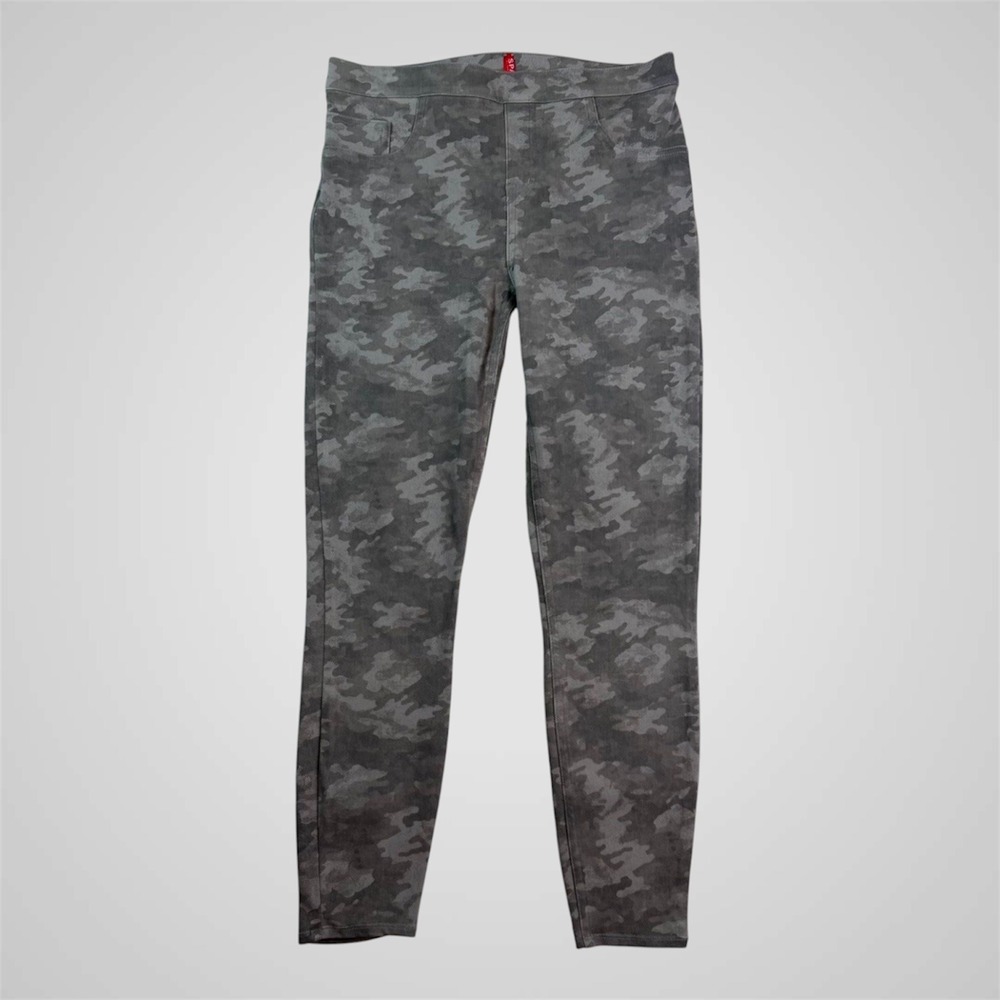 Spanx Womens Gray Camo Jean-ish Ankle Leggings High Waist Pull On 20018R Large - Picture 2 of 15